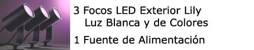 3 Focos LED Inteligentes para Jardín Wifi PHILIPS Hue Lily